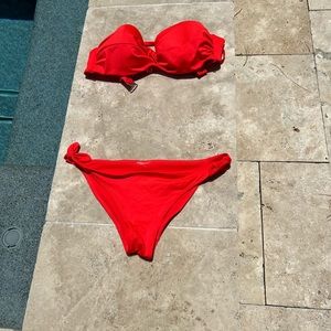 H&M bikini - bright red coral!